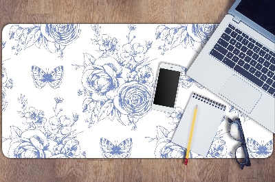 Desk pad Butterflies and flowers