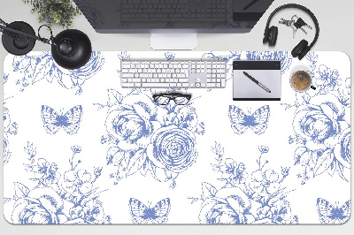 Desk pad Butterflies and flowers