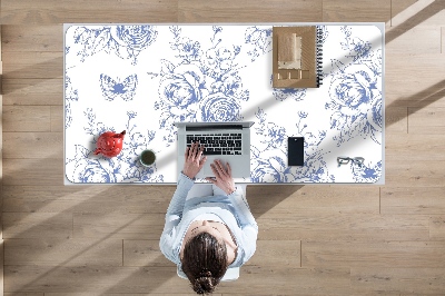 Desk pad Butterflies and flowers