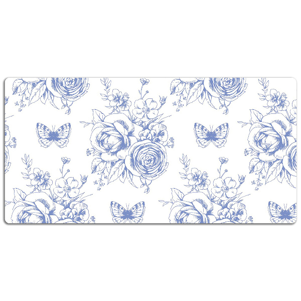 Desk pad Butterflies and flowers