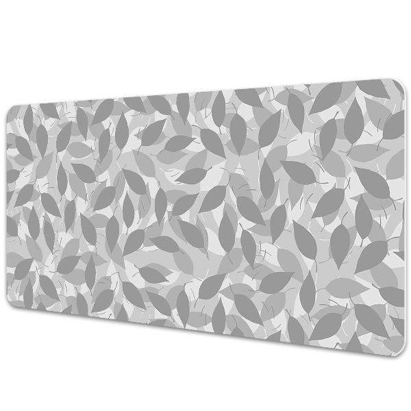 Large desk pad PVC protector gray leaves