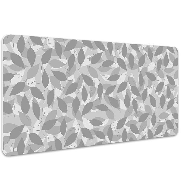 Large desk pad PVC protector gray leaves