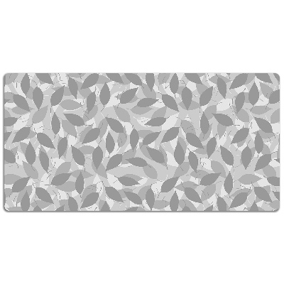 Large desk pad PVC protector gray leaves