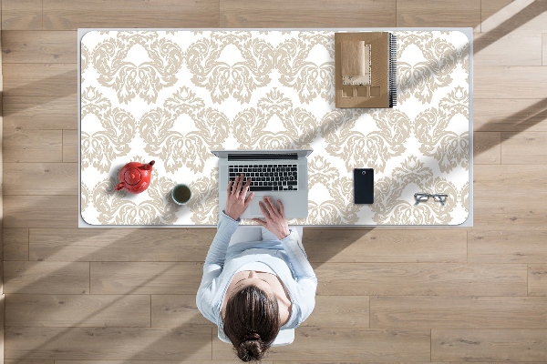 Large desk mat table protector floral pattern