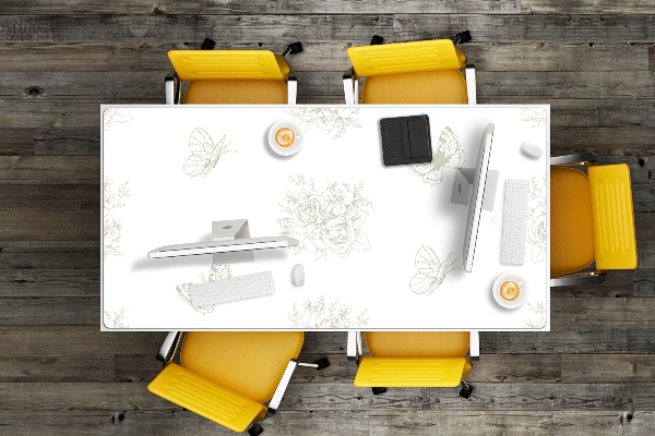 Desk pad Butterflies and flowers