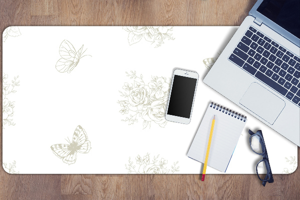 Desk pad Butterflies and flowers