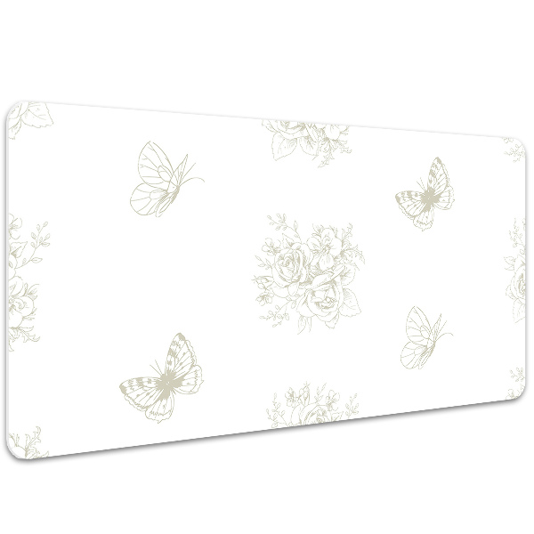 Desk pad Butterflies and flowers