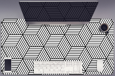 Desk mat geometric illusion