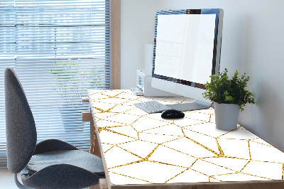 Large desk mat table protector gold mosaic
