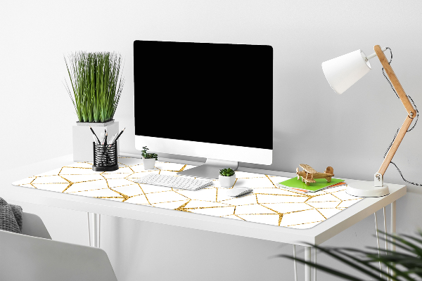 Large desk mat table protector gold mosaic