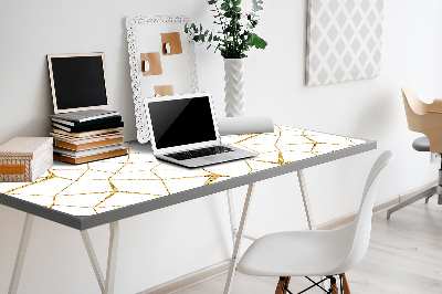 Large desk mat table protector gold mosaic