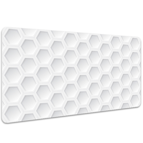 Full desk protector Three-dimensional hexagons