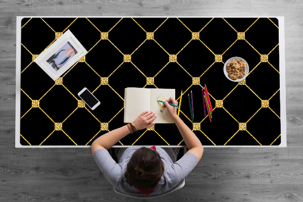 Large desk mat for children Gold diamonds