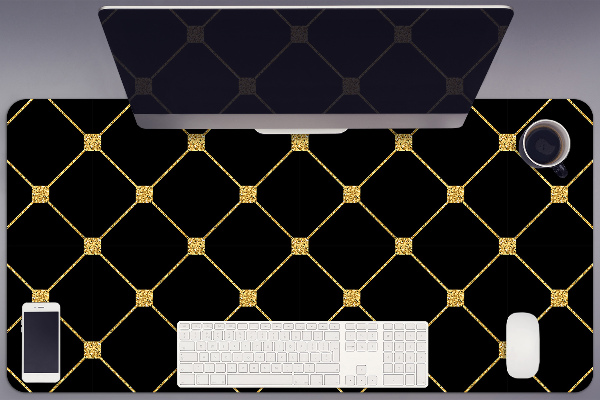 Large desk mat for children Gold diamonds