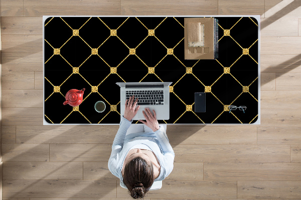 Large desk mat for children Gold diamonds