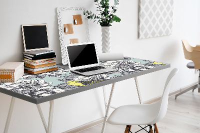 Large desk pad PVC protector Roses and birds