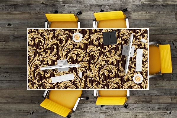 Full desk mat leafy pattern