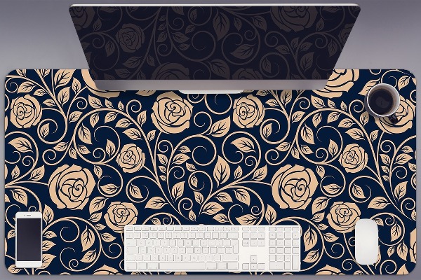 Desk mat Vintage golden roses