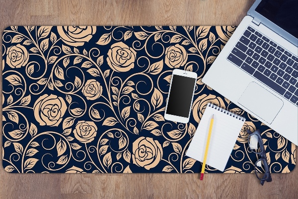 Desk mat Vintage golden roses