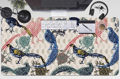 Desk mat painted quail