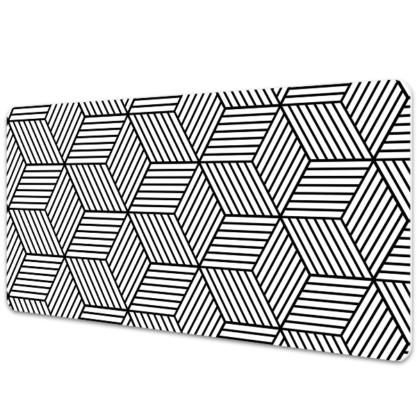 Desk mat geometric cubes