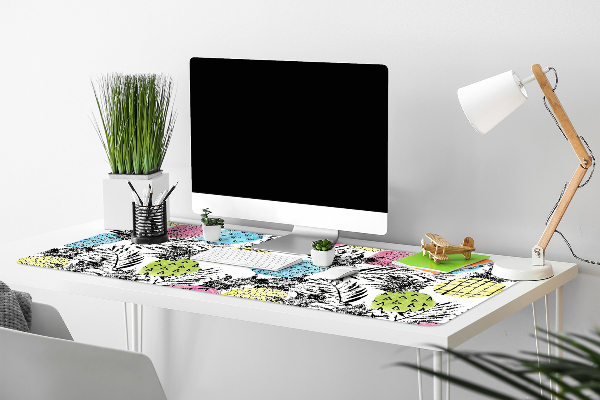Full desk protector colored pineapples