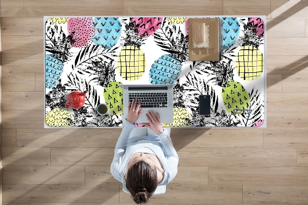 Full desk protector colored pineapples