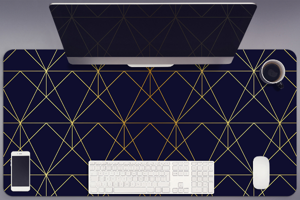Large desk mat table protector triangles pattern