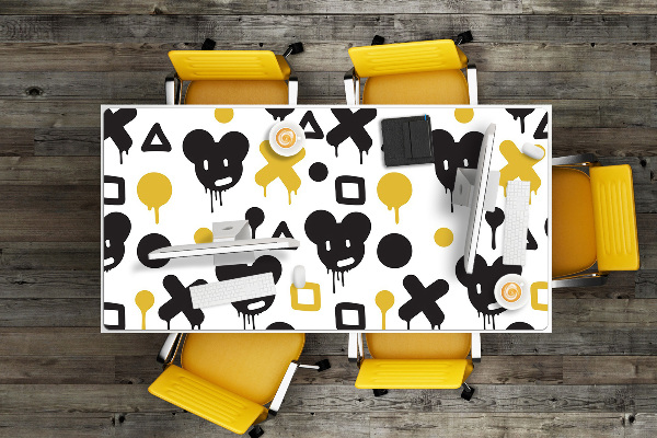 Full desk protector Graffiti black and yellow