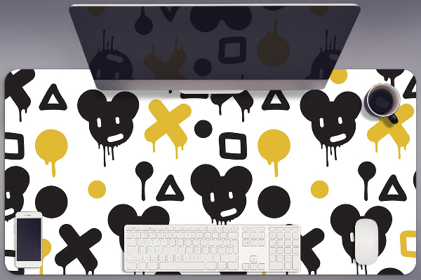 Full desk protector Graffiti black and yellow