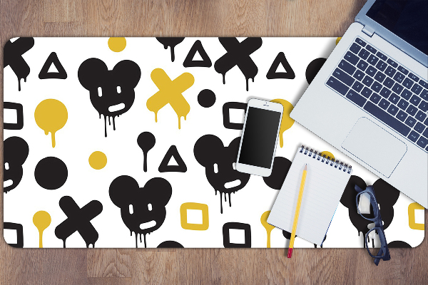 Full desk protector Graffiti black and yellow