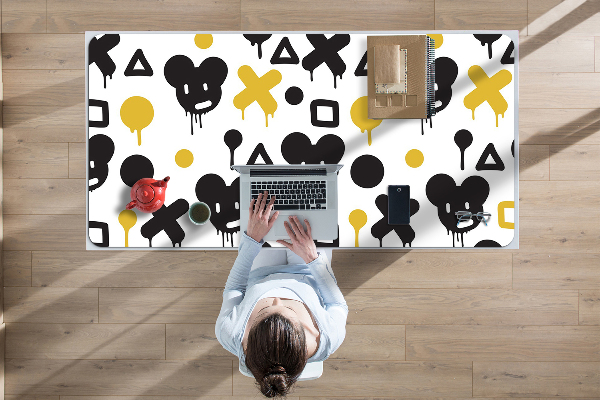 Full desk protector Graffiti black and yellow
