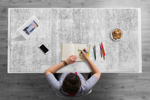 Large desk mat for children gray concrete