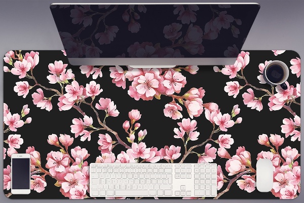 Large desk pad PVC protector Cherry blossoms