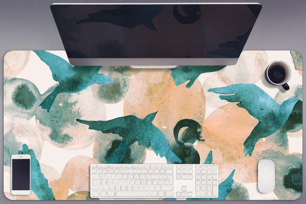 Full desk mat birds painted