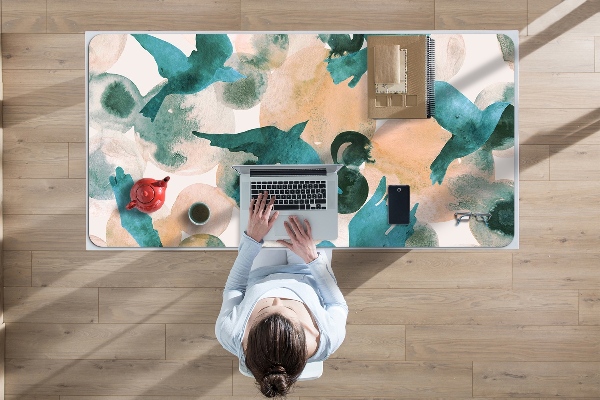 Full desk mat birds painted