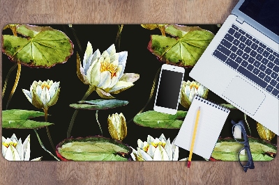 Large desk mat table protector lotus flowers