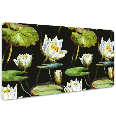 Large desk mat table protector lotus flowers