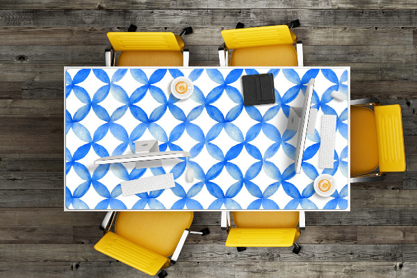 Desk pad blue circles