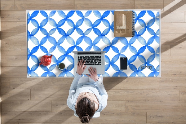 Desk pad blue circles