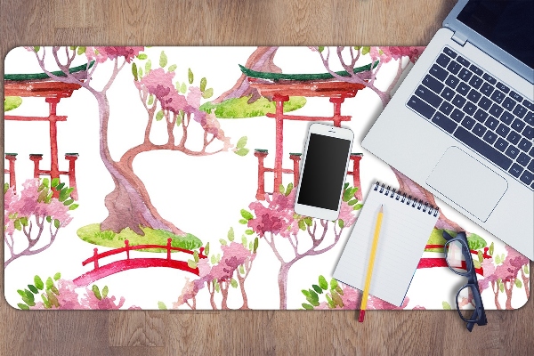 Full desk protector Japanese motifs