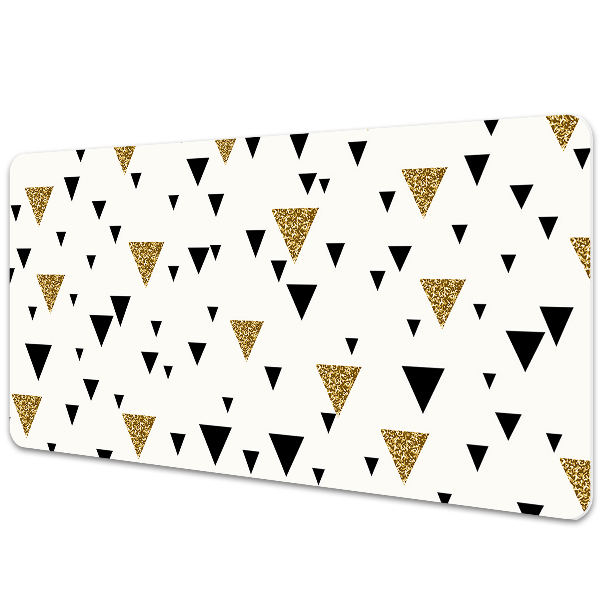 Full desk protector Gold and black triangles