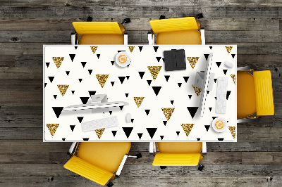 Full desk protector Gold and black triangles