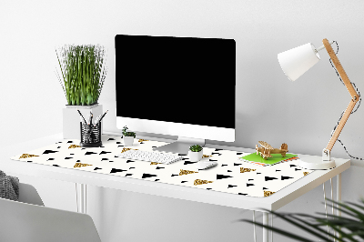 Full desk protector Gold and black triangles