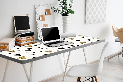 Full desk protector Gold and black triangles