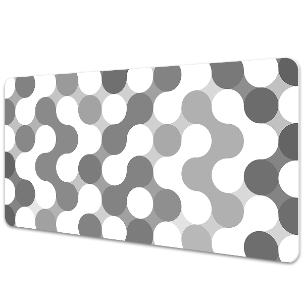 Desk mat Gray and white circles