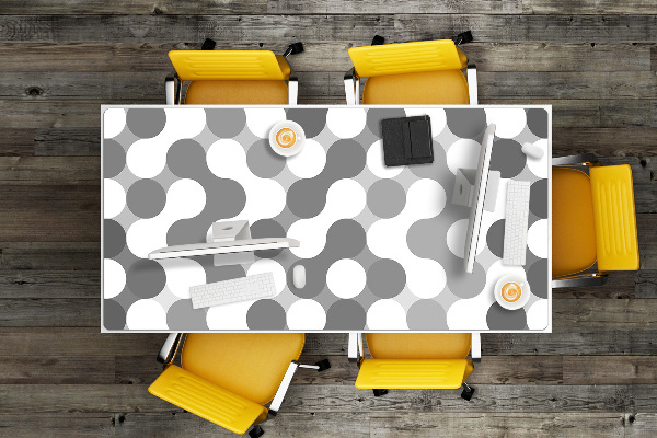 Desk mat Gray and white circles