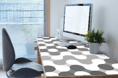 Desk mat Gray and white circles