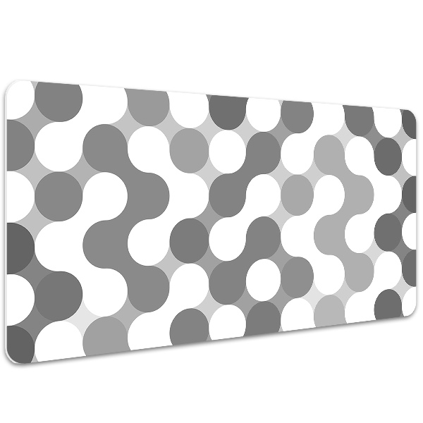 Desk mat Gray and white circles