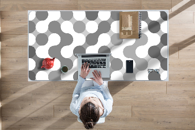 Desk mat Gray and white circles